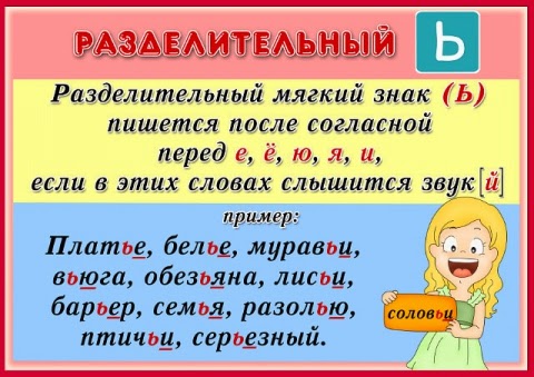 Слова С Разделительным Твёрдым И Мягким Знаком Слова с разделительным твёрдым и мягким знаком