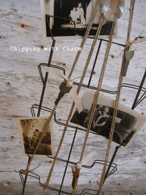 Chipping with Charm:  Postcard Holder to Christmas Tree...http://www.chippingwithcharm.blogspot.com/