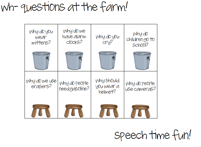 Wh Questions at the Farm! Speech Time Fun Speech and Language