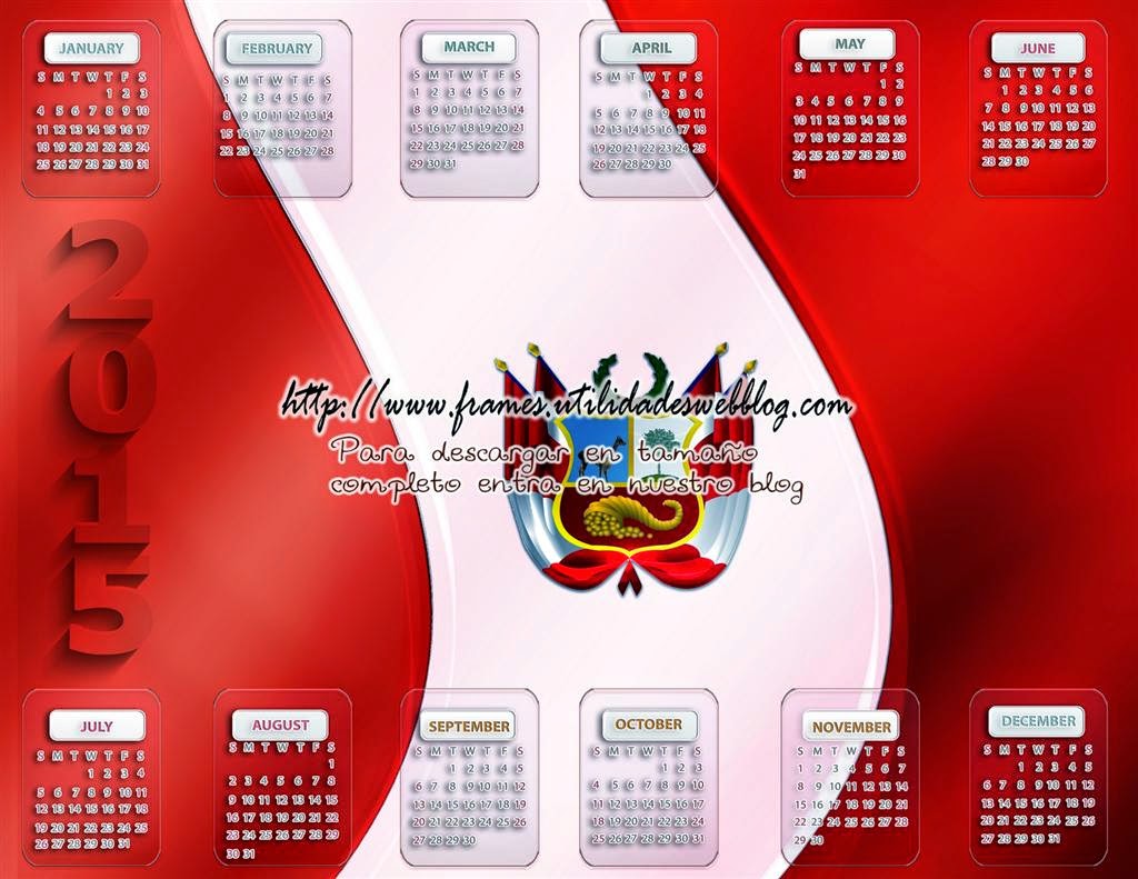 Bonito calendario de Perú para el año 2015