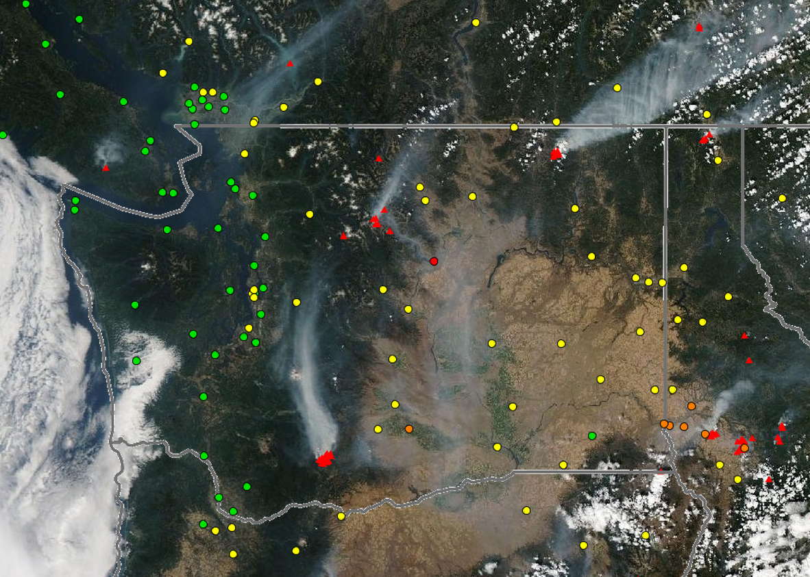Washington Smoke Information Wildfire smoke forecast through Monday 17