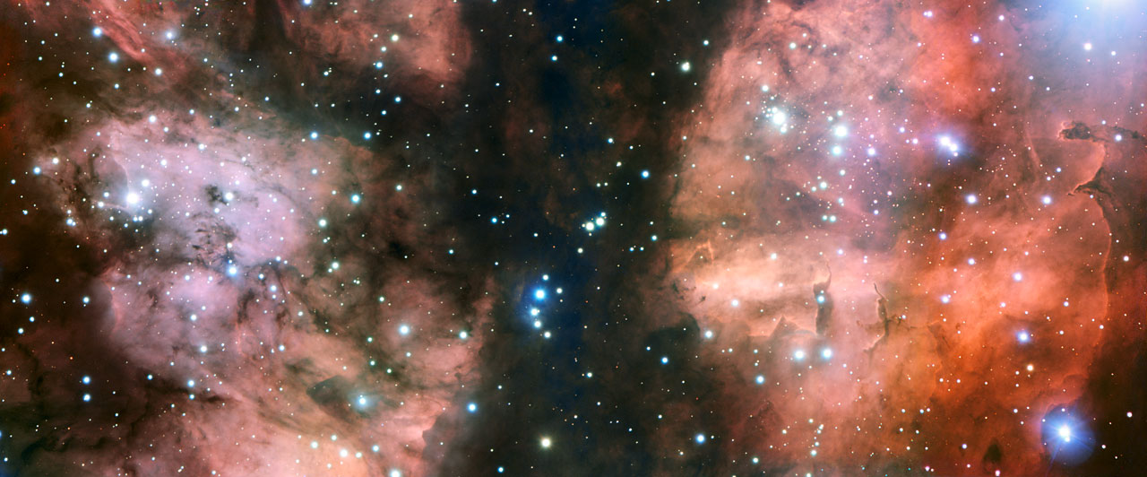 A color composite image showing the W43 starburst region in the