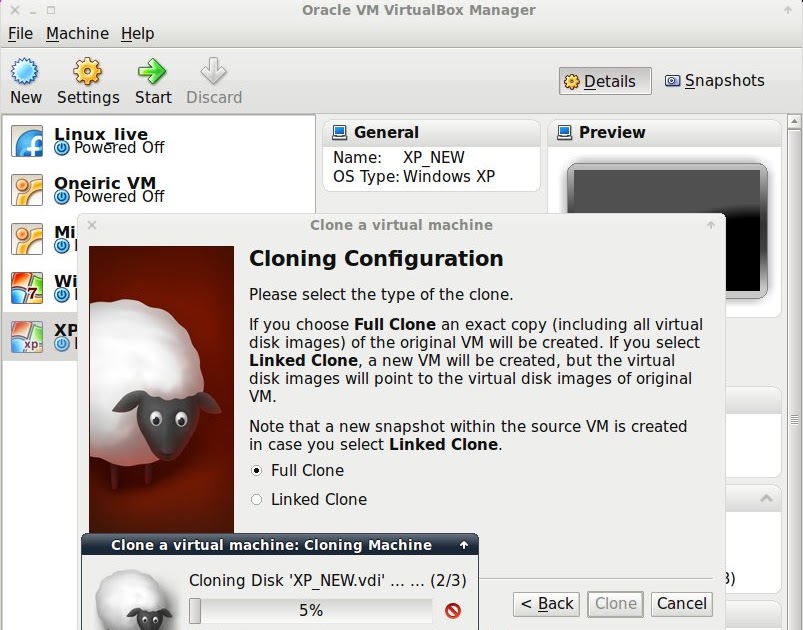 The Catling Mindswipe Howto Clone a Virtual Machine in VirtualBox
