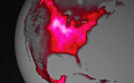 Natural fluorescence by chlorophyll as seen by satellite