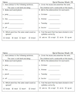 ELA Spiral Review - Second Grade Teaching Blog