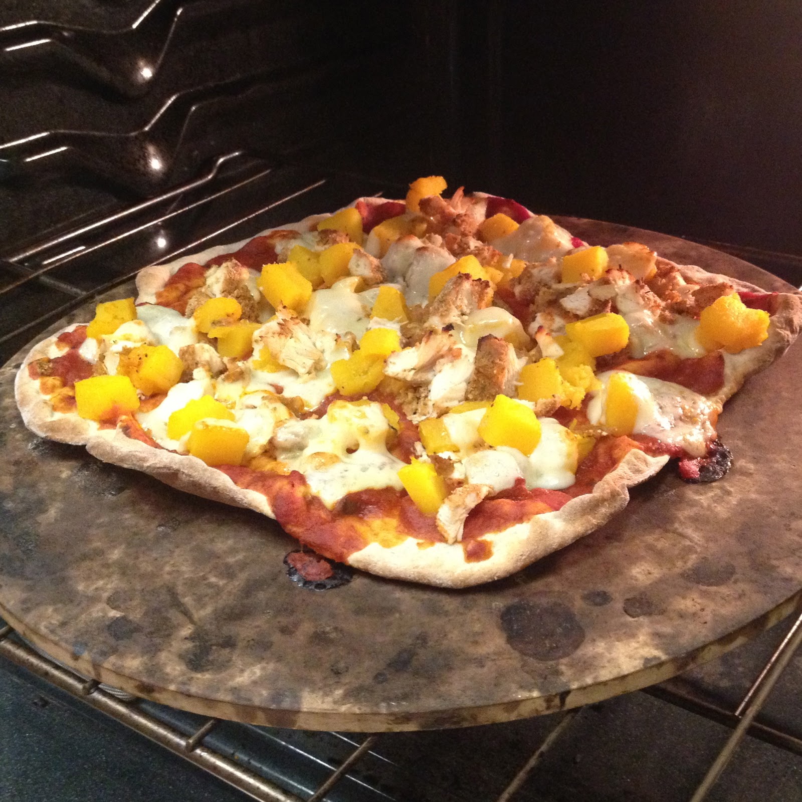 Cardio Pizza Spicy Breaded Chicken and Butternut Squash Pizza with