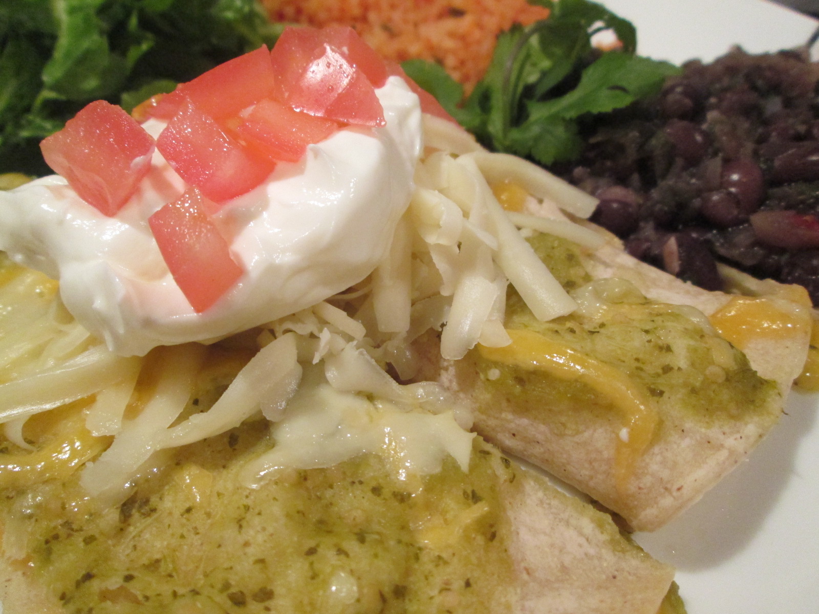 The OnCall Cook Cheese Enchiladas with Tomatillo Sauce