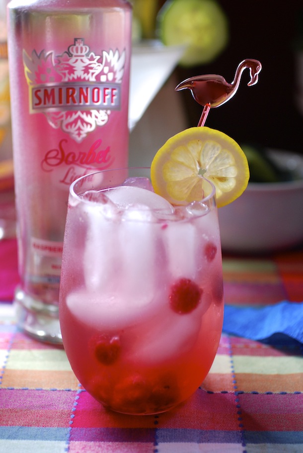 Raspberry Lemon Punch Cocktail (Featuring Smirnoff Sorbet Light