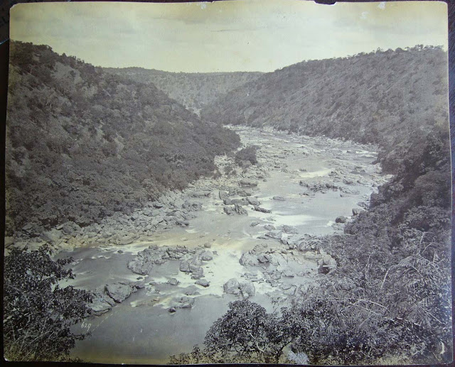 Vintage-Photograph-of-a-River-in-Hill-Area---Date-and-Place-Unknown