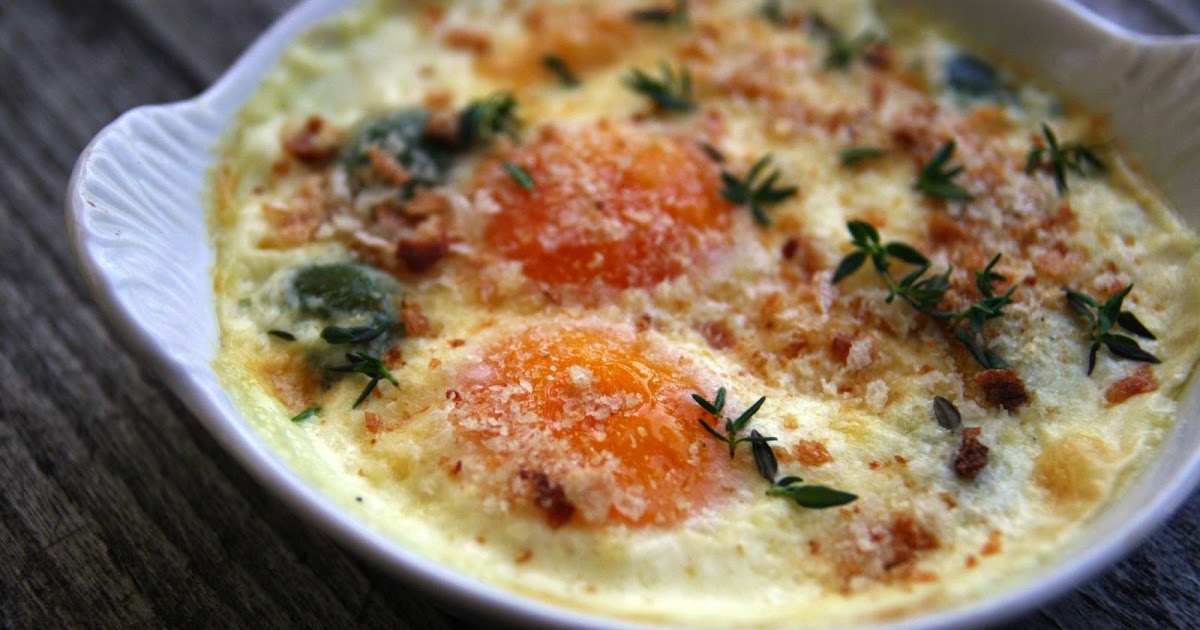 Baked Eggs with Olives and Cream Recipe mostly foodstuffs