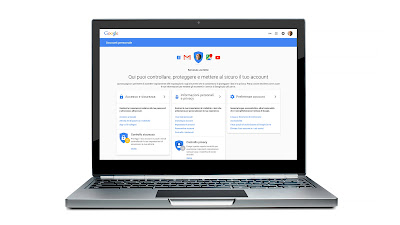 Computer con schermata su Account Google.