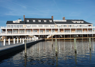 Full length view of the Bay Head Yacht Club building from the south, Bay Head, New Jersey.