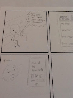 My rough first attempt at a UX comic