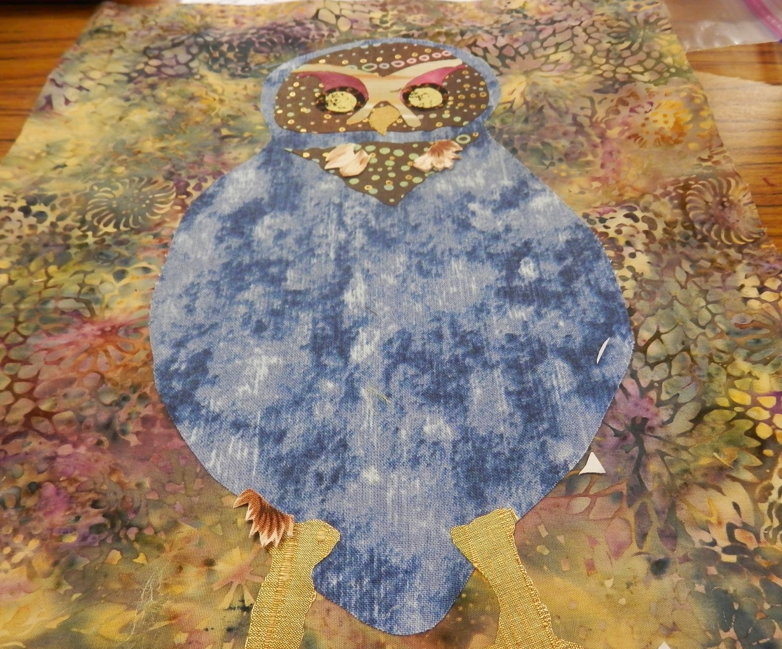 Keswick Stitchers Little Owl........ April's with Lizzie Wall