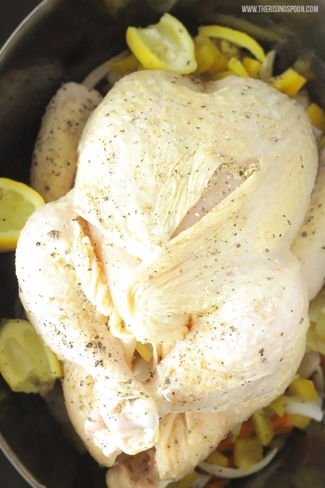 Slow Cooker Lemon Pepper Whole Chicken The Rising Spoon