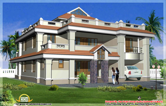 Beautiful Kerala style house elevation 1