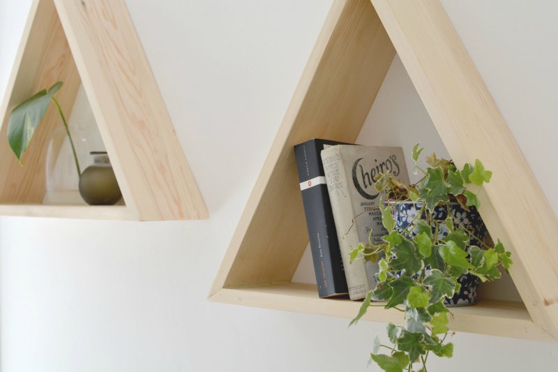 DIY triangle shelves BURKATRON