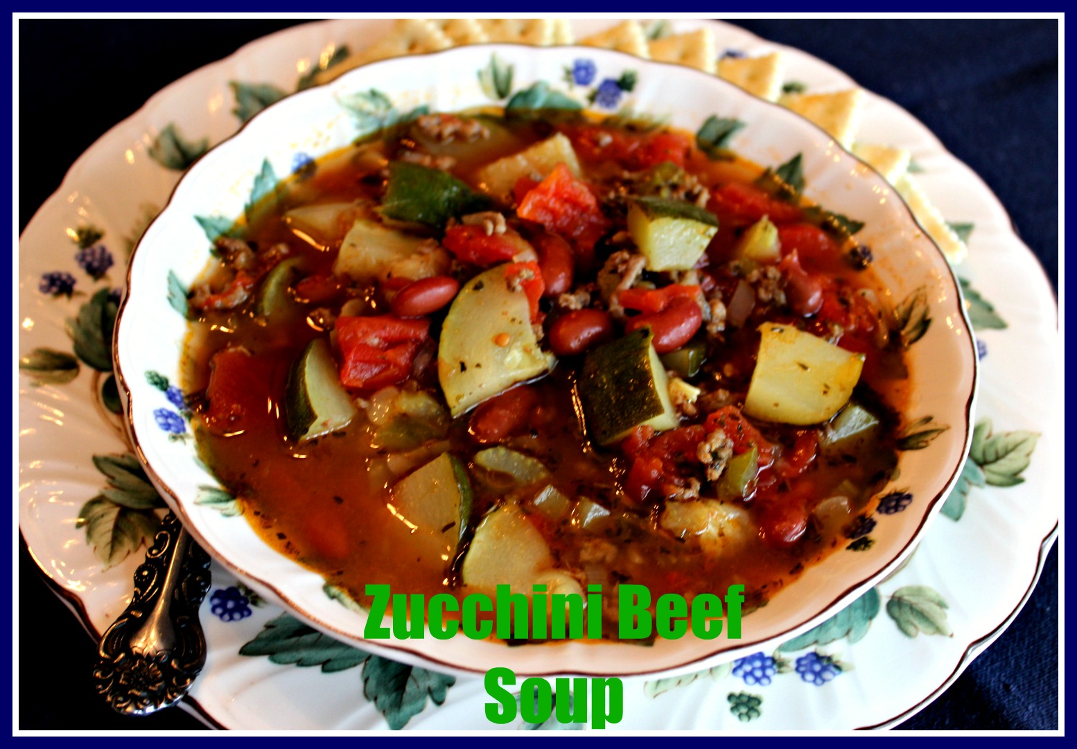 Sweet Tea and Cornbread Zucchini Beef Soup!