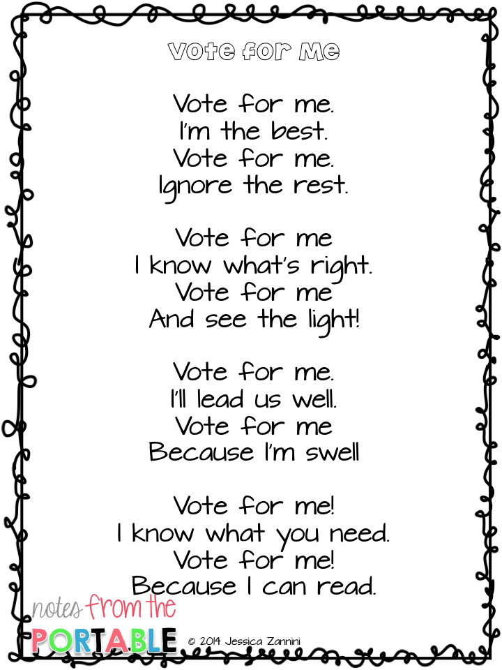 President's Day Poetry Lesson Notes from the Portable