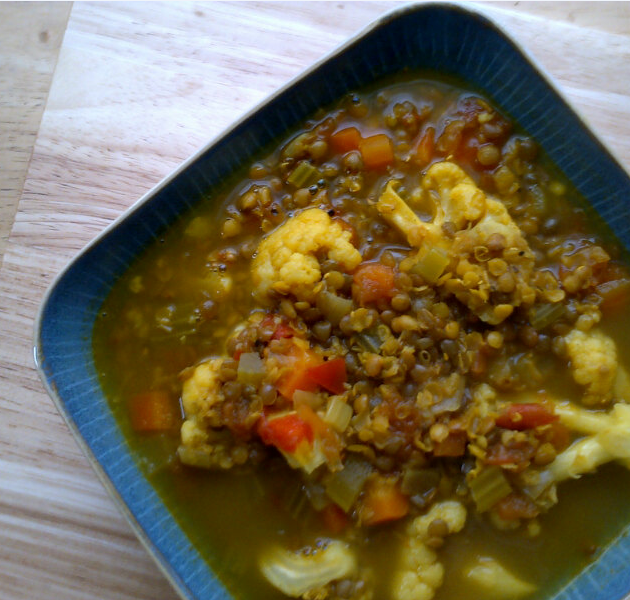 Rocket and Roses Vegan Kitchen Alina's Triple Lentil & Cauliflower Soup