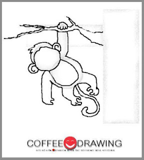 สอนเด็กวาดการ์ตูน รูปลิง แบบง่ายๆ step 18