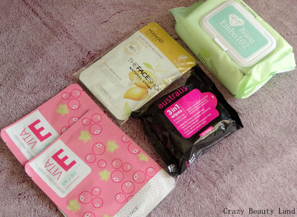 TheFaceShop Sheet Masks and Australis Wipes from Singapore