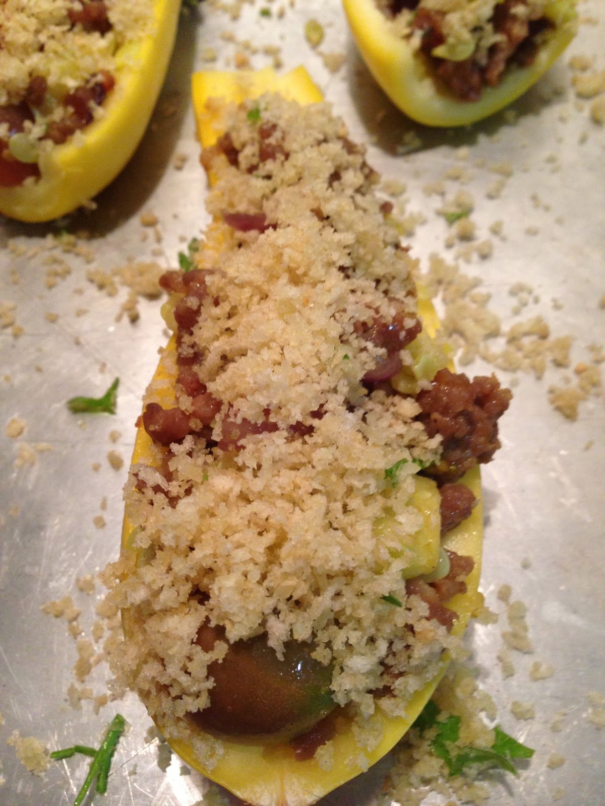simplysandi Stuffed Summer Squash Boats