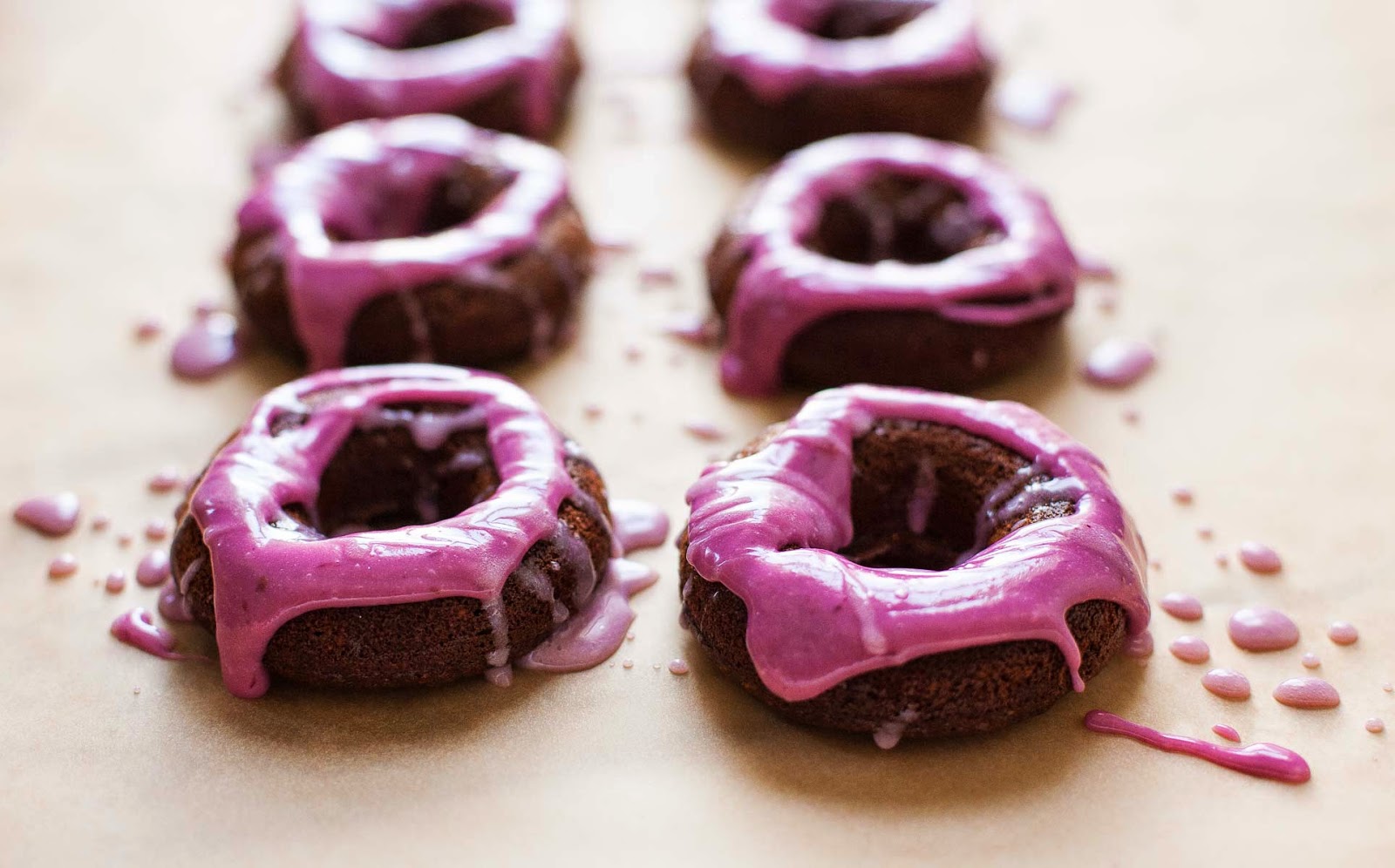 Chocolate Doughnuts with Cherry Cheesecake Glaze (Gluten free, Grain free)