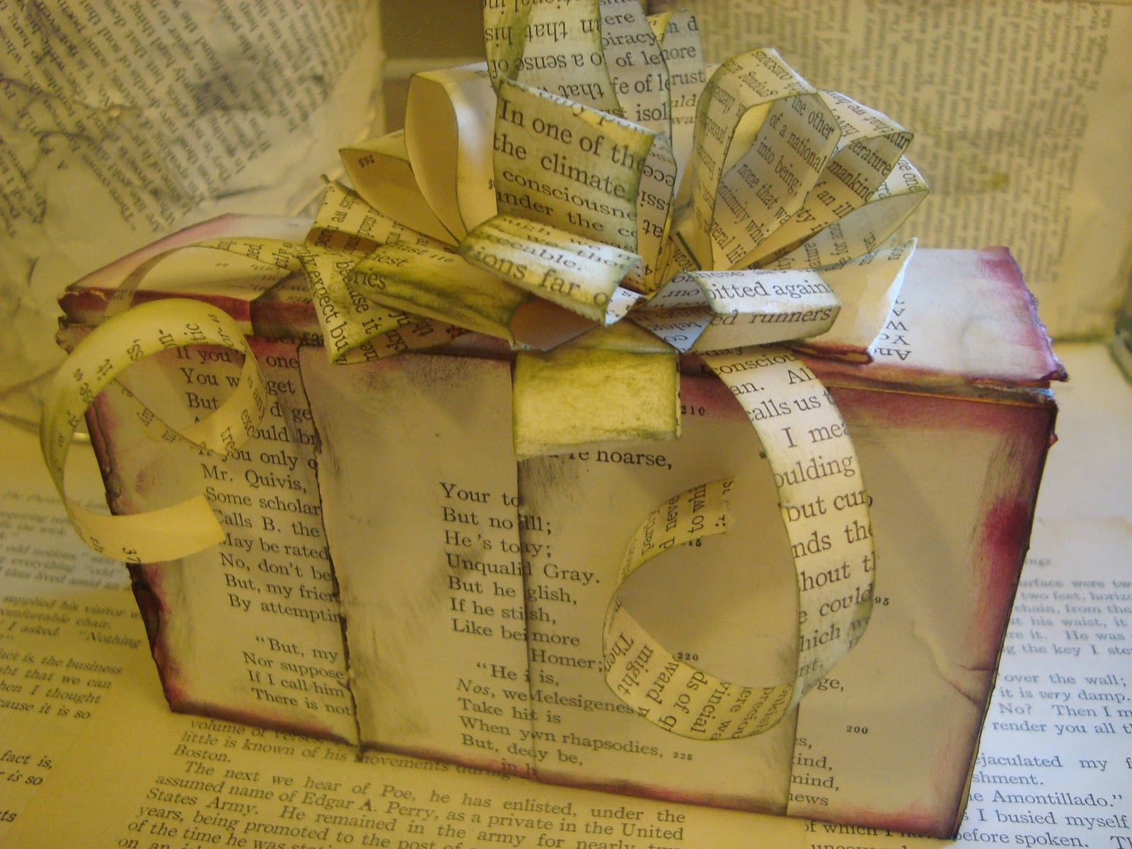 Drab to Fab Old Book Page Wrapping