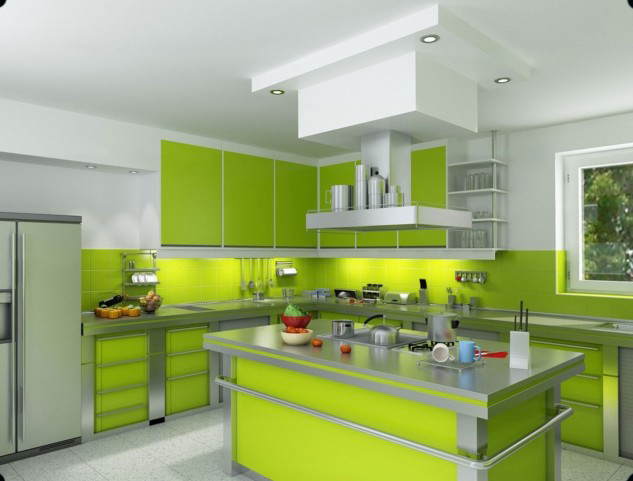 кухня в зеленых тонах фото