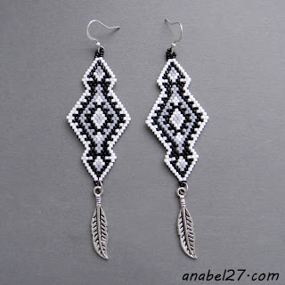 seed bead earrings - native american inspired - beaded jewelry