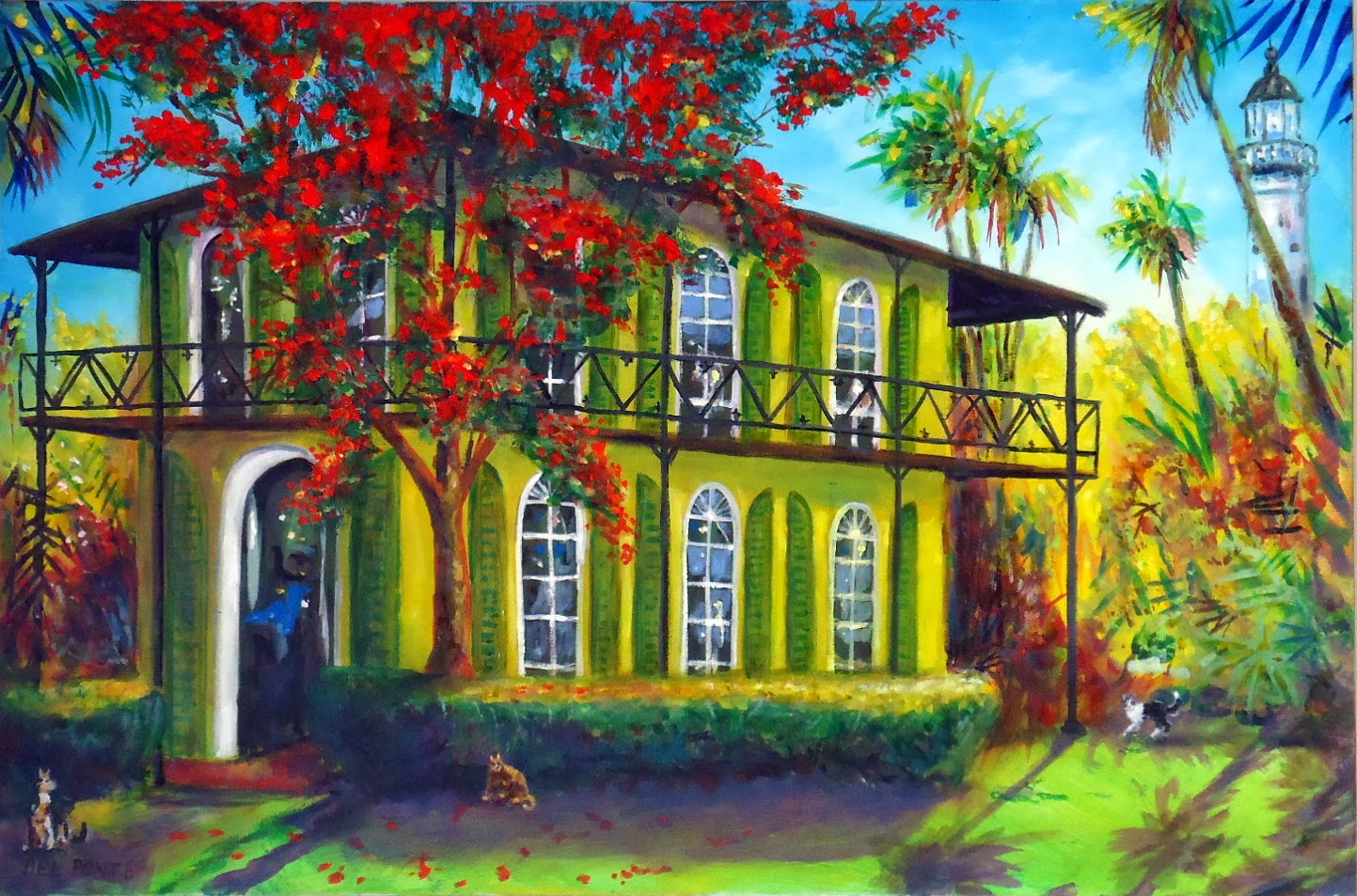 DEL PONTE Style Full Time Professional Artist KEY WEST PAINTINGS by DEL PONTE