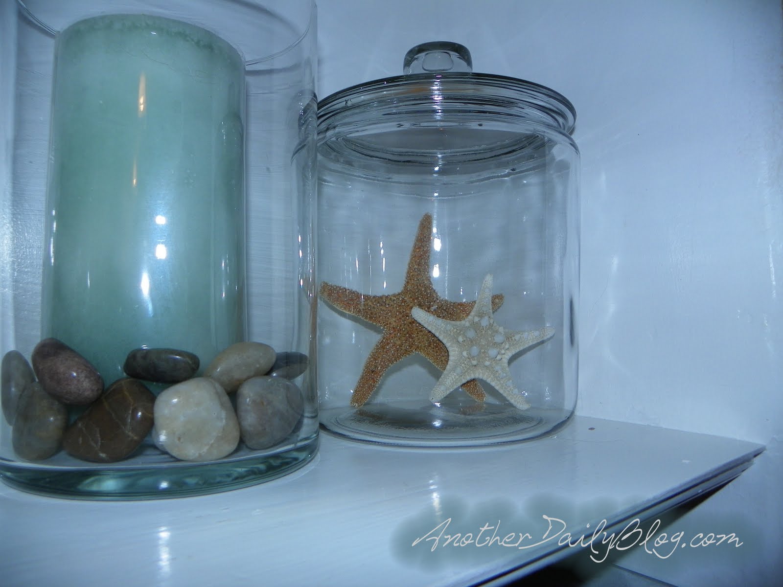Another Daily Blog Pottery Barn Inspired Glass Bathroom Canisters for