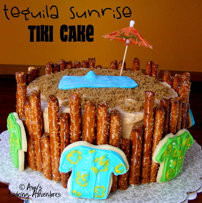 Tequila Sunrise Tiki Cake