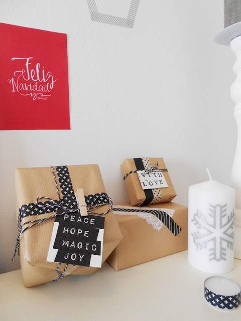 Ideas low cost para navidad Decoración navidad con washi tape