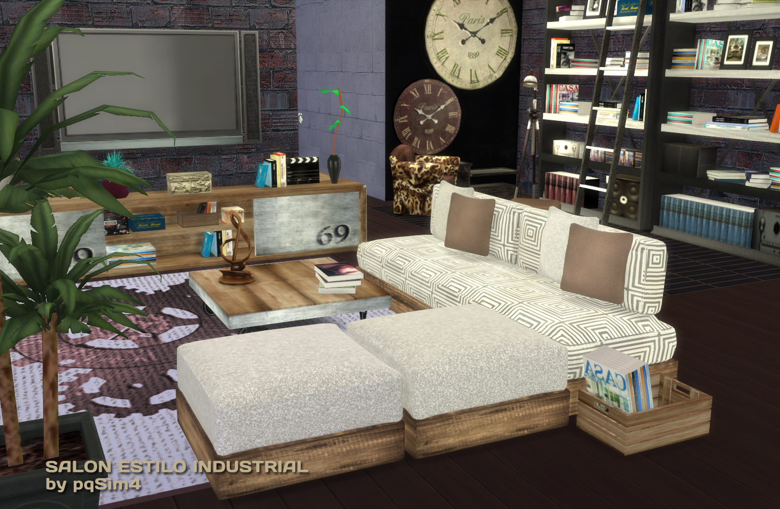 Industrial Living Room Set Sims 4