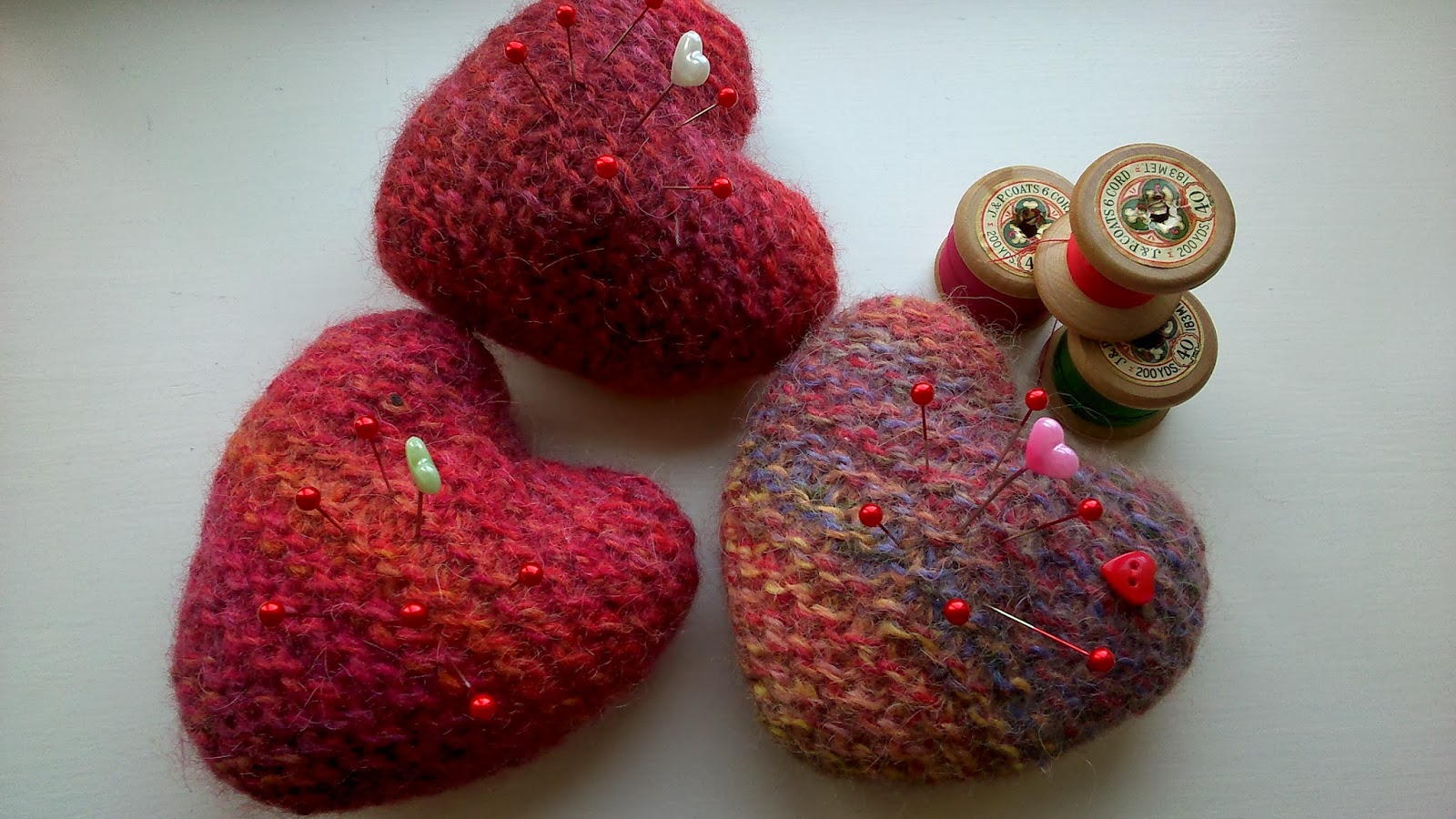 little felted hearts