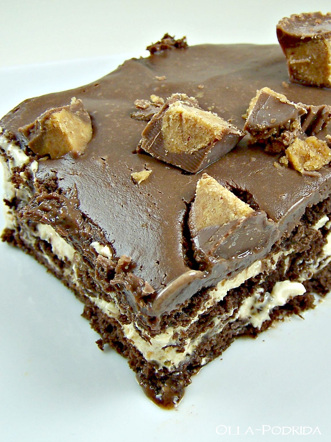 OllaPodrida Chocolate Peanut Butter Éclair Dessert Squares