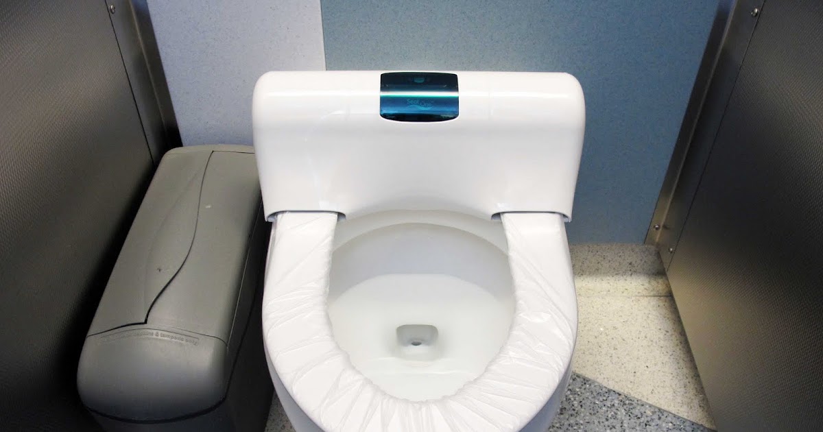 Chicago's O'Hare Airport - automatic plastic toilet seat covers! 