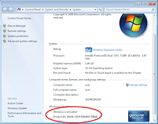 Windows 7 terlihat Genuine/Asli