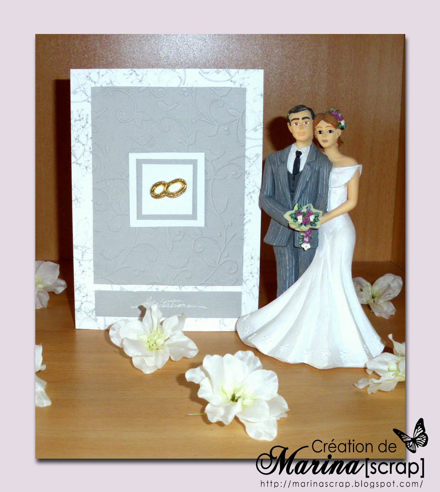 Marinascrap: Carte félicitations pour le mariage d'une amie scrappeuse