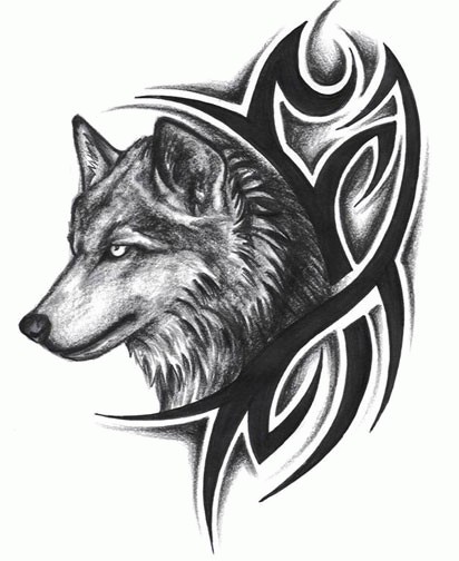 free design wolf tattoo