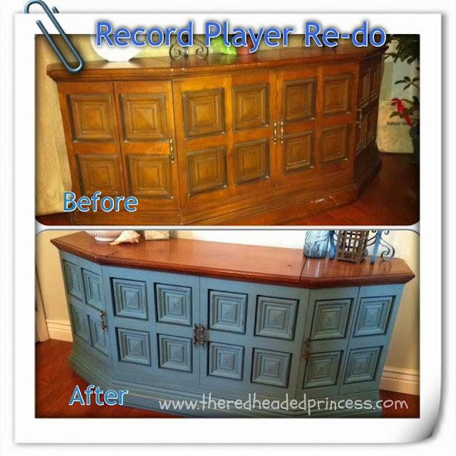 A Ginger Mess Homemade Chalk Paint Record Player Redo