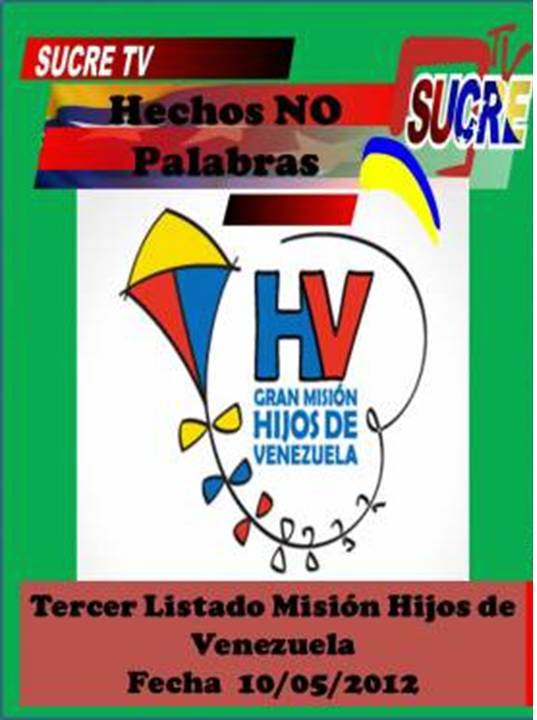 Tercer Listado Hijos de Venezuela fecha 10/05/12 Descarga lo Archivo