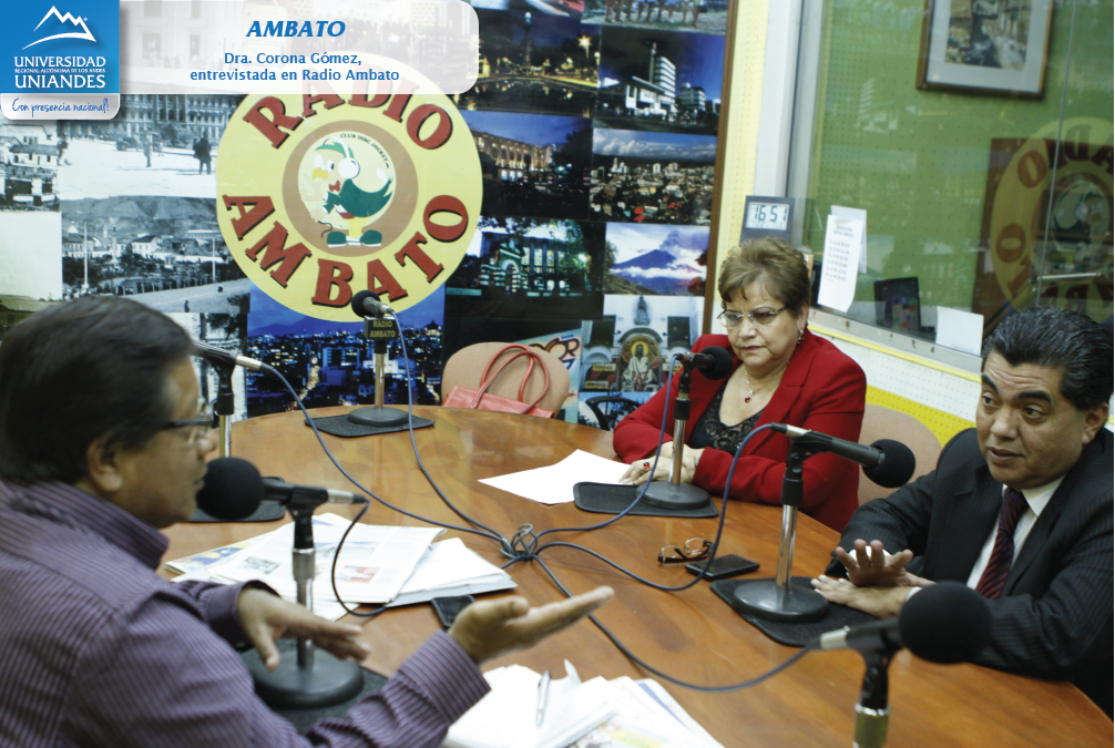 Dra. Corona Gómez, entrevistada en Radio Ambato Noticiero UNIANDES