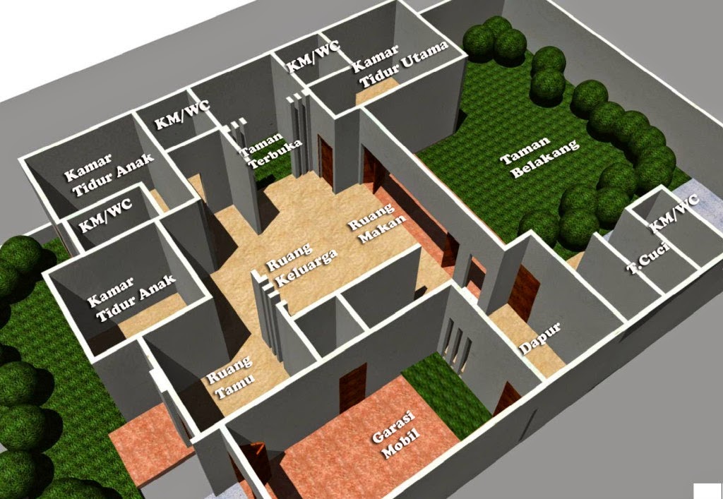Gambar Denah Rumah Minimalis Modern 1 Lantai Terbaru 2015 | Info Harga