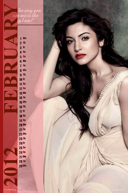 Anushka Sharma Calendar 2012