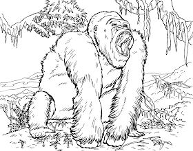 ANIMALS COLORING PAGES: Gorilla Coloring Pages To Kids