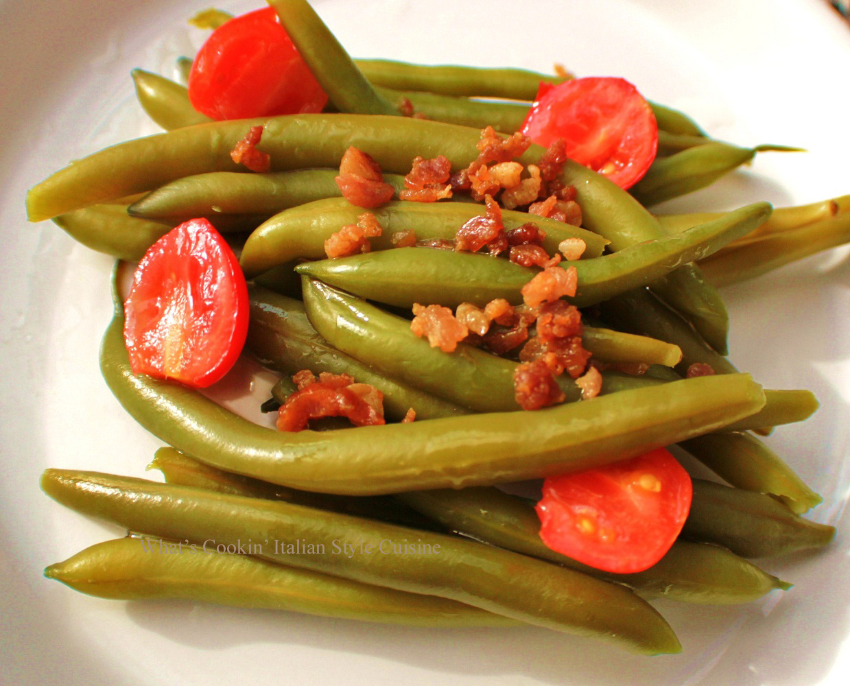 Prosciutto Garlic Green Beans With Tomatoes Recipe What's Cookin