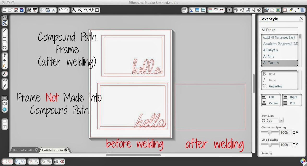 Silhouette Studio Compound Paths Tutorial Welding Words to a Frame